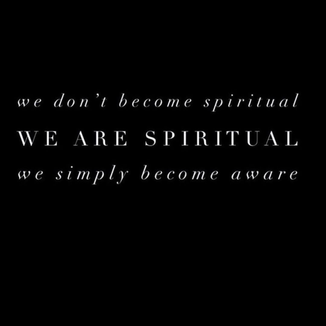 &quot;We don't become spiritual. We are spiritual. We simply become aware.&quot;

rp @_itspositive