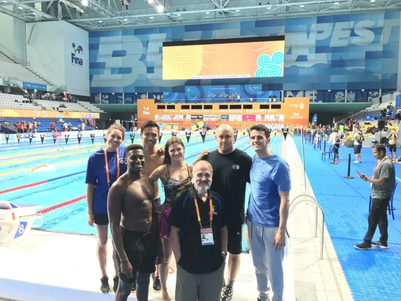 (left to right) Sarah-Jane, Dontony, Matt, Catherine, Coach Steve, Wade & Craig