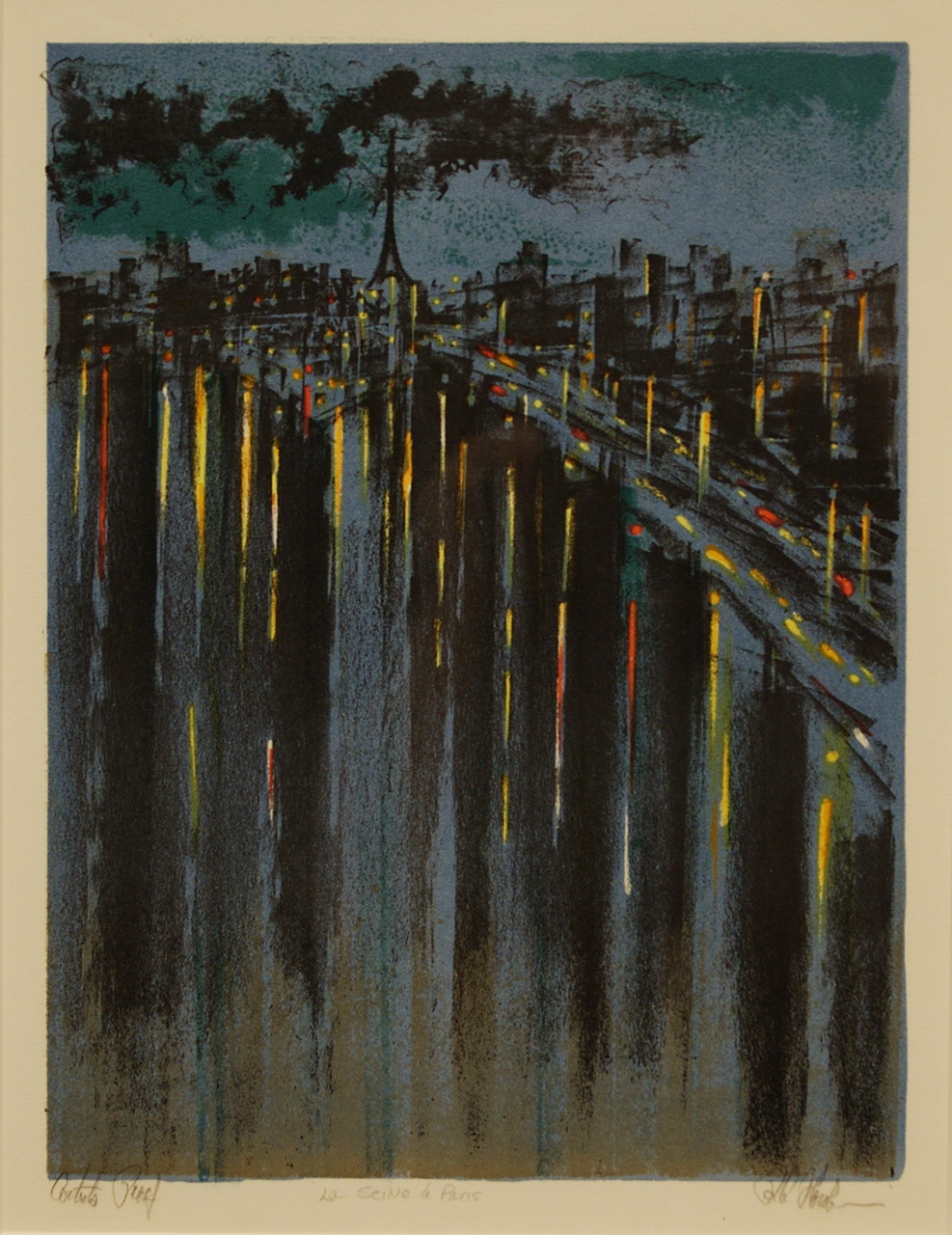 Richard Florsheim, Paris (aka La Seine a Paris, 1963, Color lithograph, Polk Museum of Art Permanent Collection 2004.8.14, Gift of the Richard Florsheim Art Fund