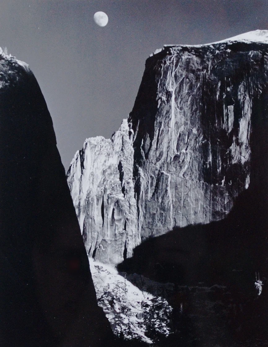 Ansel Adams, Moon and Half Dome , 1960, Silver gelatin print, Polk Museum of Art Permanent Collection 2011.2, Purchase through the Art Resource Trust.