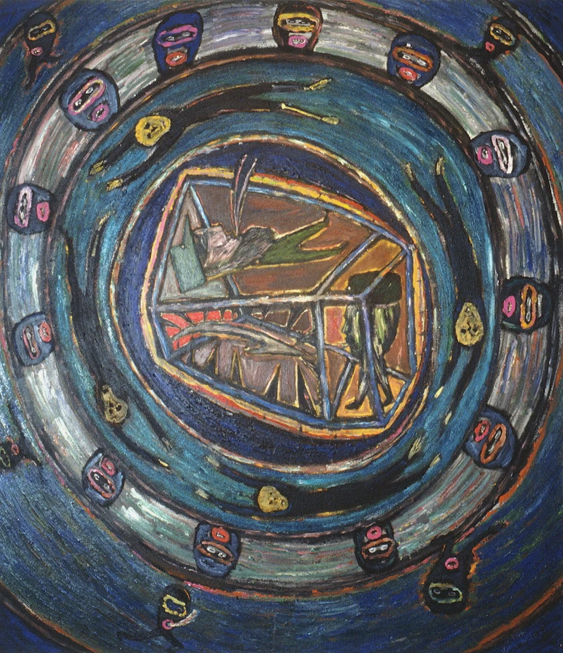Julio Antonio, NEW PANDORA’S BOX , N.D., ACRYLIC ON CANVAS, POLK MUSEUM OF ART PERMANENT COLLECTION 1993.4, ALL-FLORIDA BIENNIAL PURCHASE AWARD THROUGH THE KENT HARRISON MEMORIAL ACQUISITION FUND