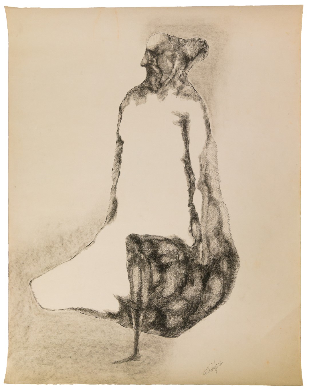 Roberto Estopiñán, Untitled (Fate), 1967, Ink and graphite on paper, Gift of Carmina Benguria in memory of the artist, Polk Museum of Art Permanent Collection 2017.2.7