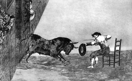 FRANCISCO GOYA, 'TERMERIDAD DE MARTINCHO EN LA PLAZA DE ZARAGOZA,' 1815-16, ETCHING, IMAGE COURTESY THE ART COMPANY.