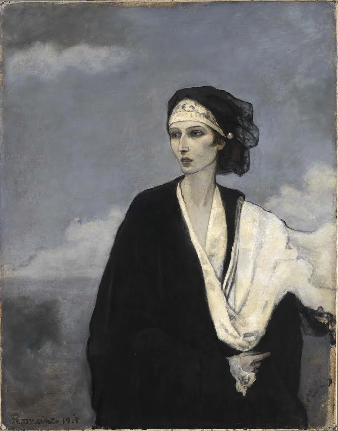 Romaine Brooks, Ida Rubinstein , 1917, Oil on Canvas, Courtesy of the Smithsonian American Art Museum.