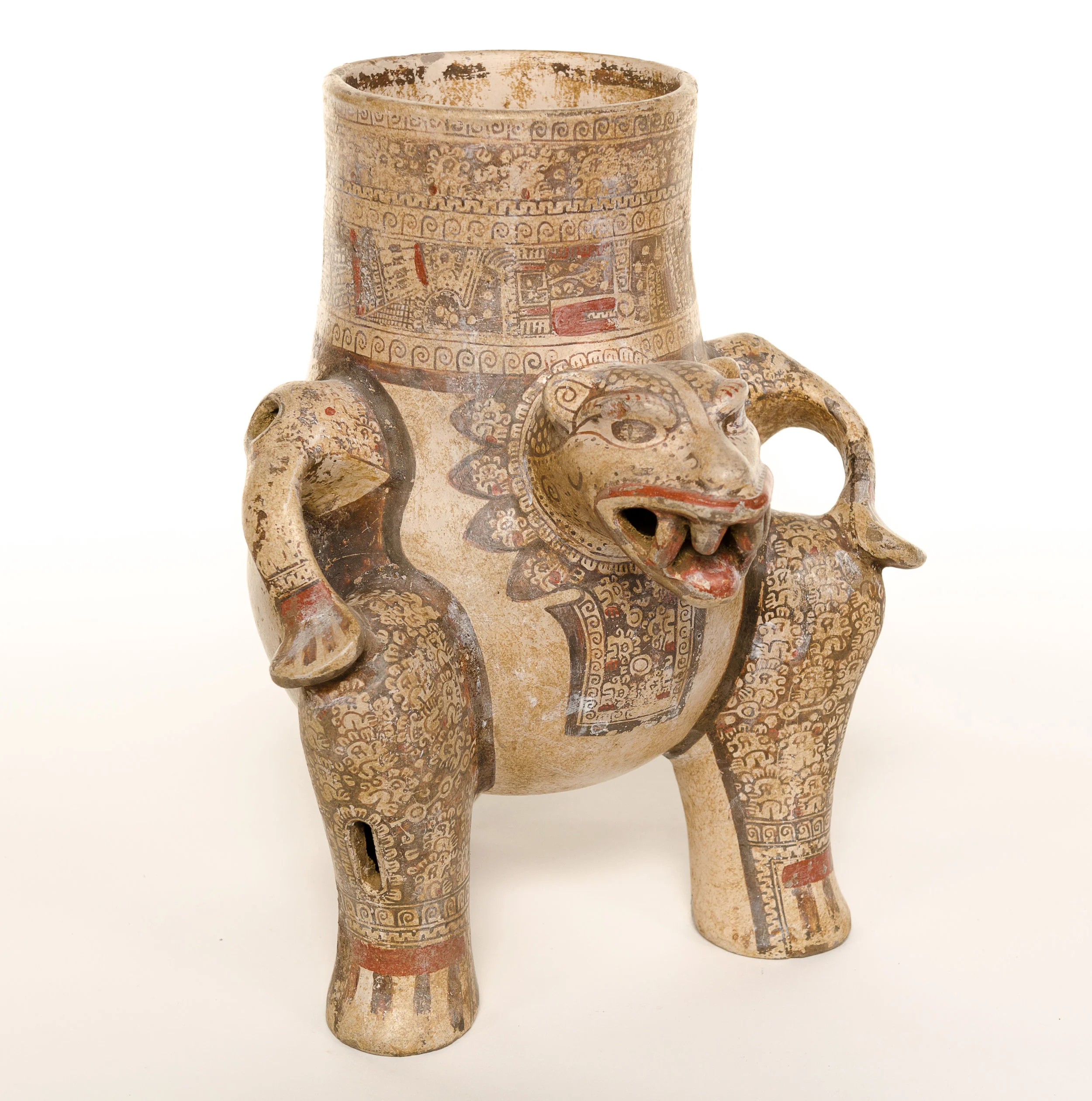 jaguar effigy vessel , costa rica, 800-1200 ce, gift of dr. & mrs. david taxdal, pma permanent collection 1983.1.2