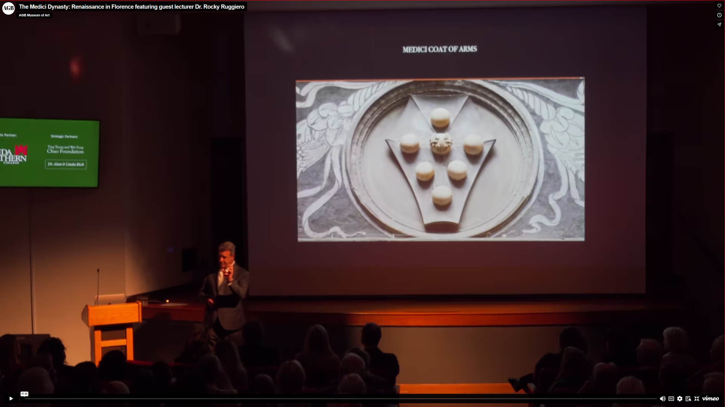 [WATCH]  The Medici Dynasty: Renaissance in Florence featuring guest lecturer Dr. Rocky Ruggiero