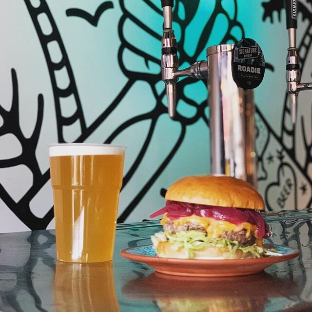 Burgers and takeaway pints. OH MY. Available right now till late and tomorrow too. Order direct from our website or come say hi!!