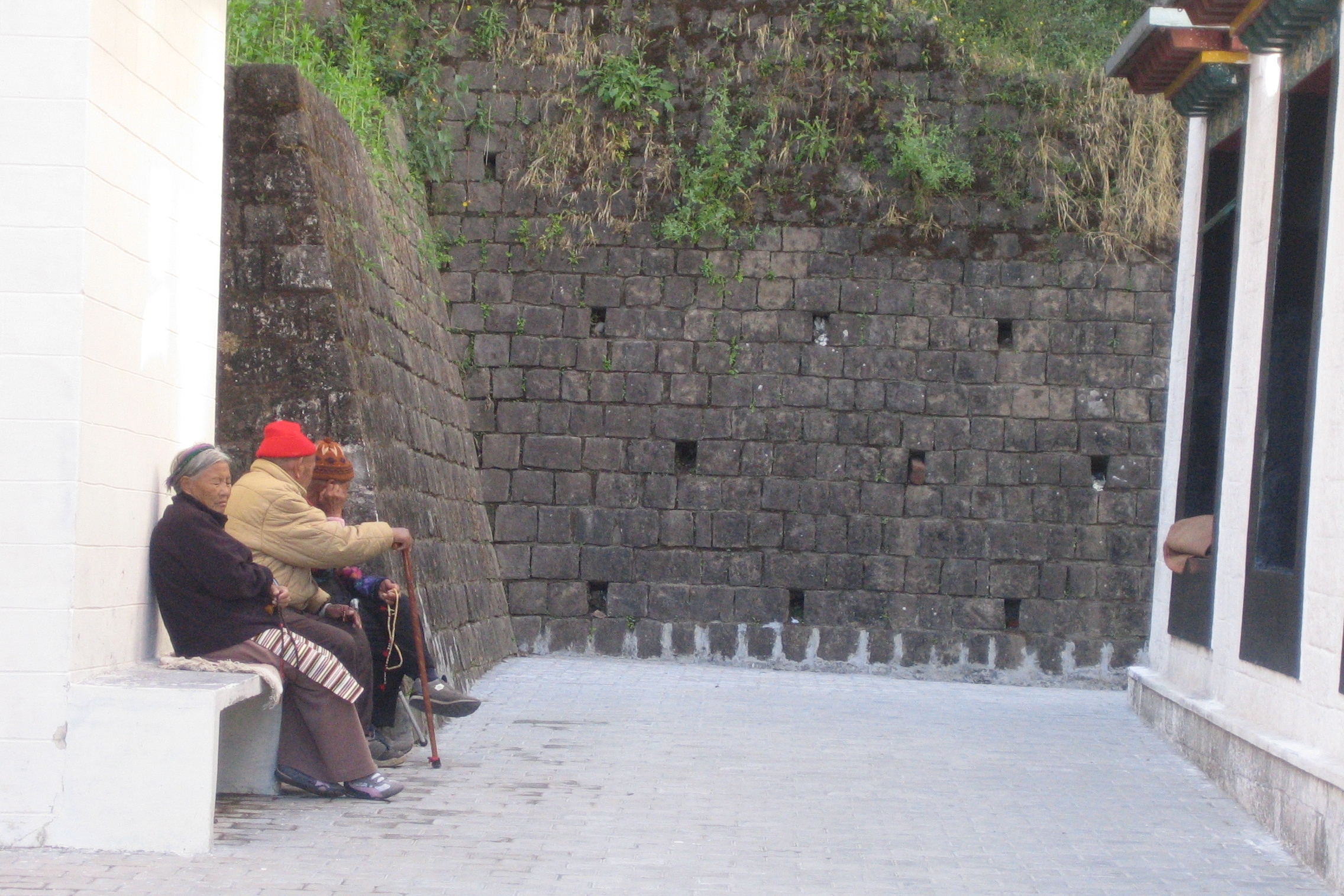   De gamle på benken er viktige i bybildet, i Dharamsala som alle andre steder i verden  