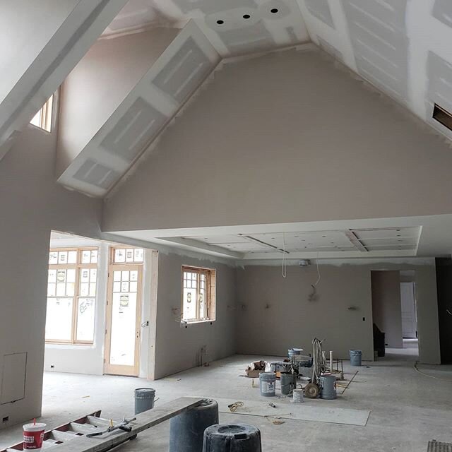 Onto the next phase at our shingle style build with the walls being primed with paint.  We will spend the next few days cleaning out and getting the millwork and tile delivered.  This is always a fun time seeing all the clients selections come togeth