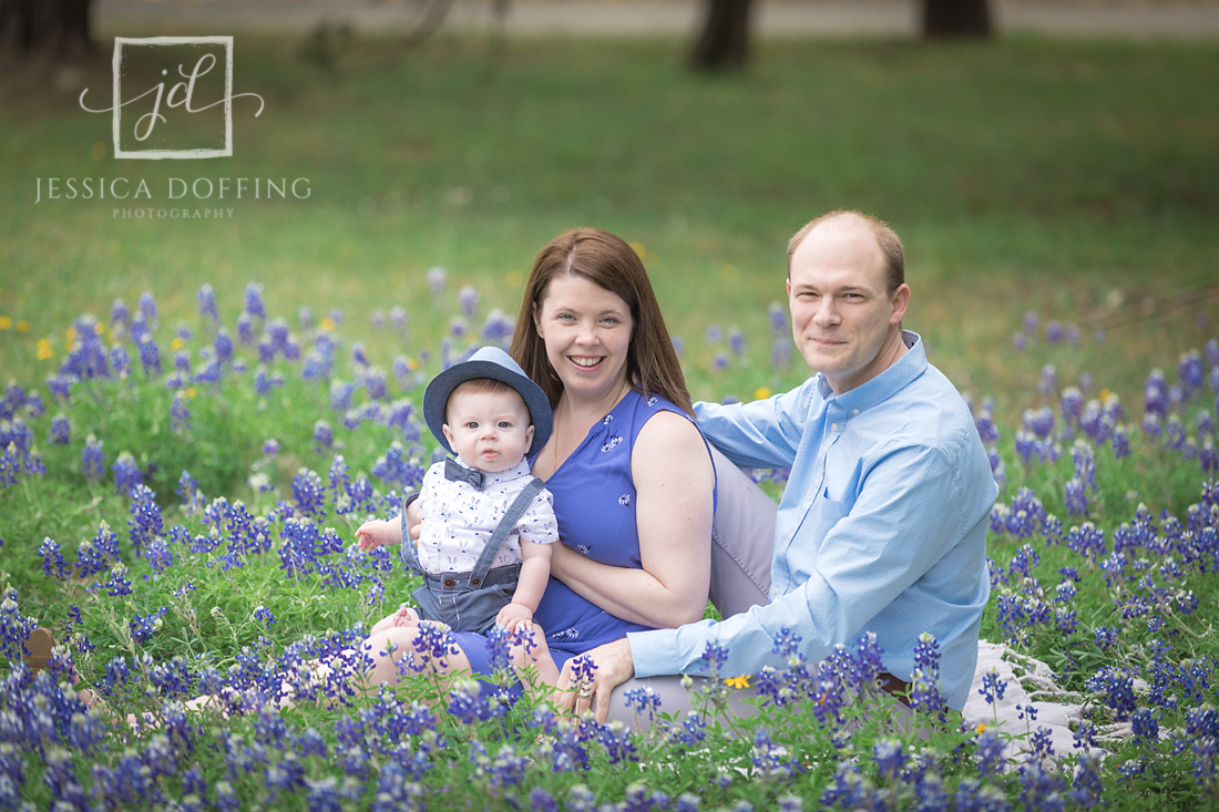 family baby boy bluebonnets