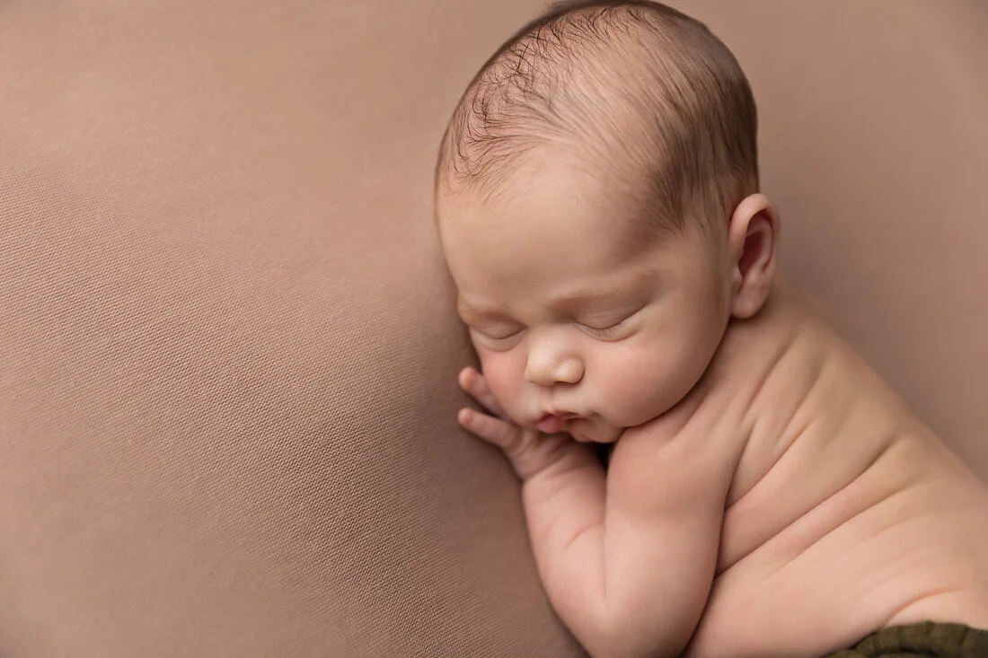 close up newborn boy