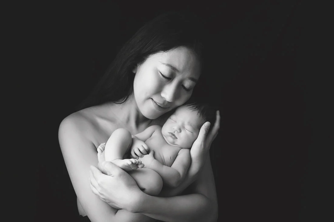 black and white mom with baby boy
