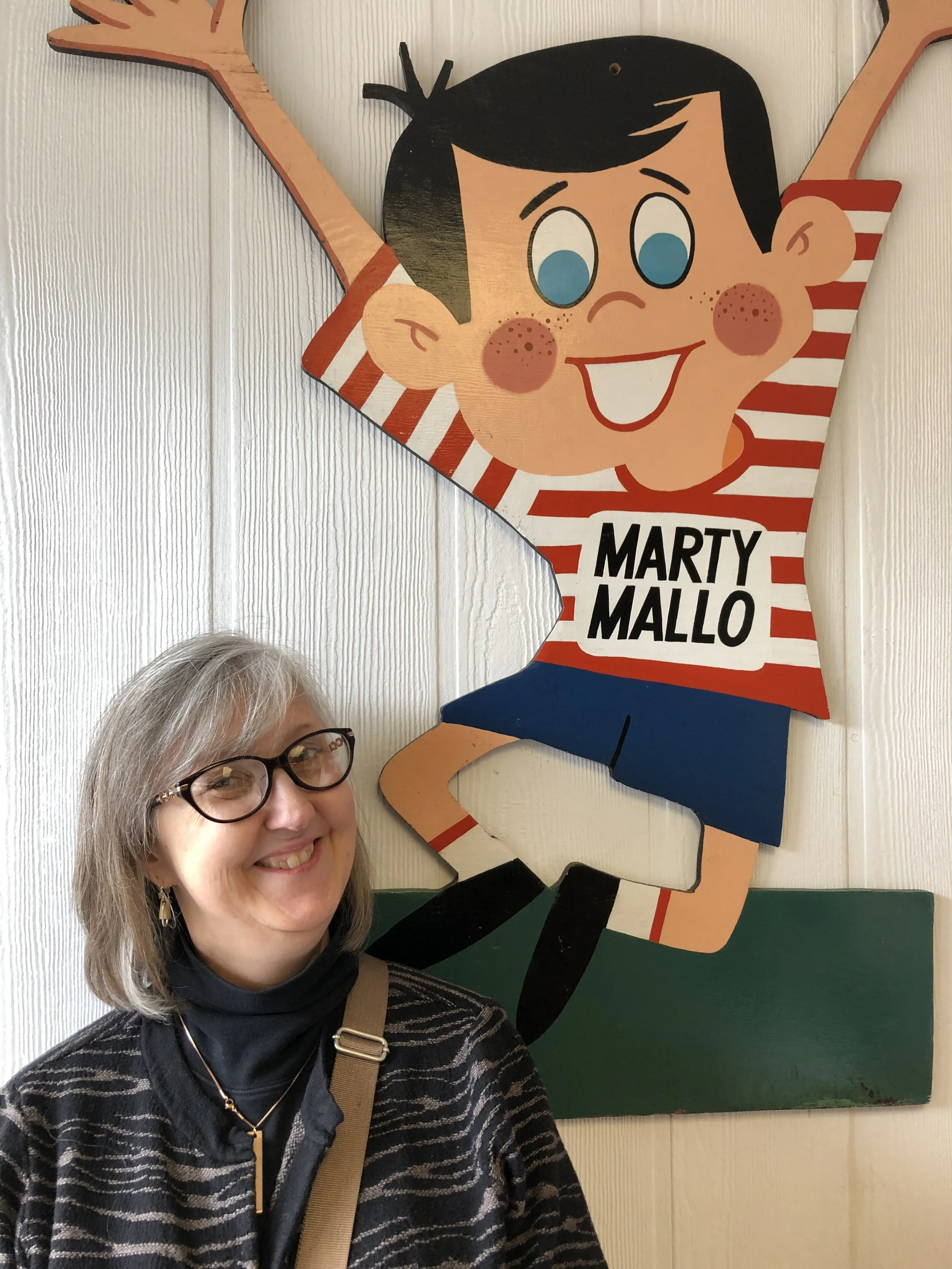 Sarah with Marty Mallo at the Mallo Cup and Clark Bar factory (Boyer Candy Company) in Alatoona, Pennsylvania.