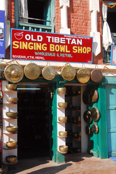 Singing bowl shop in Nepal