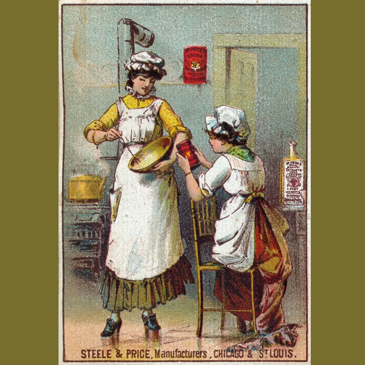 As you prepare your Thanksgiving feast, consider this trade card from about 1880, advertising Steele &amp; Price baking powder. 

Dr. Vincent C. Price (1832-1914) made his fortune after inventing the first cream of tartar-based baking powder. 
He est