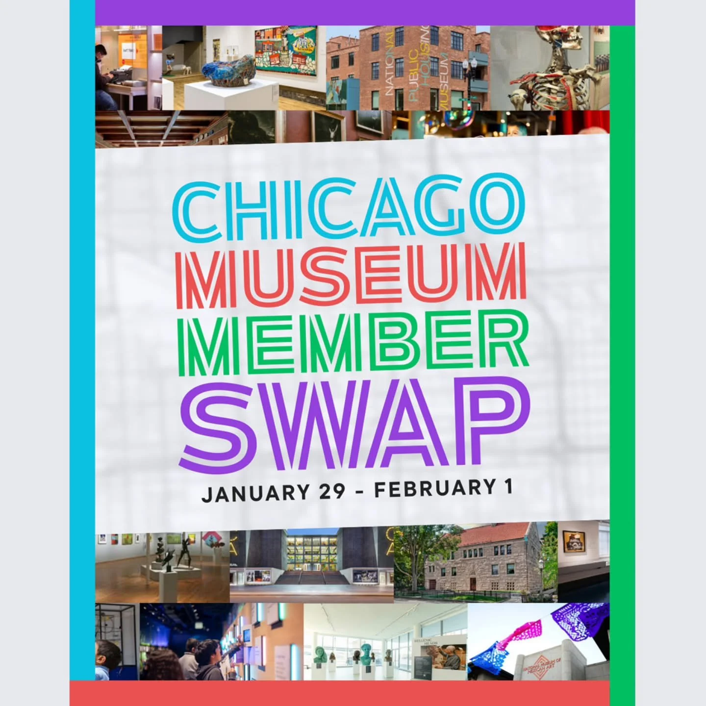 Glessner House is pleased to be one of eleven Chicago museums participating in the first Chicago Museum Member Swap. 

From January 29 through February 1, just present your membership card from any participating museum and enjoy FREE admission at all