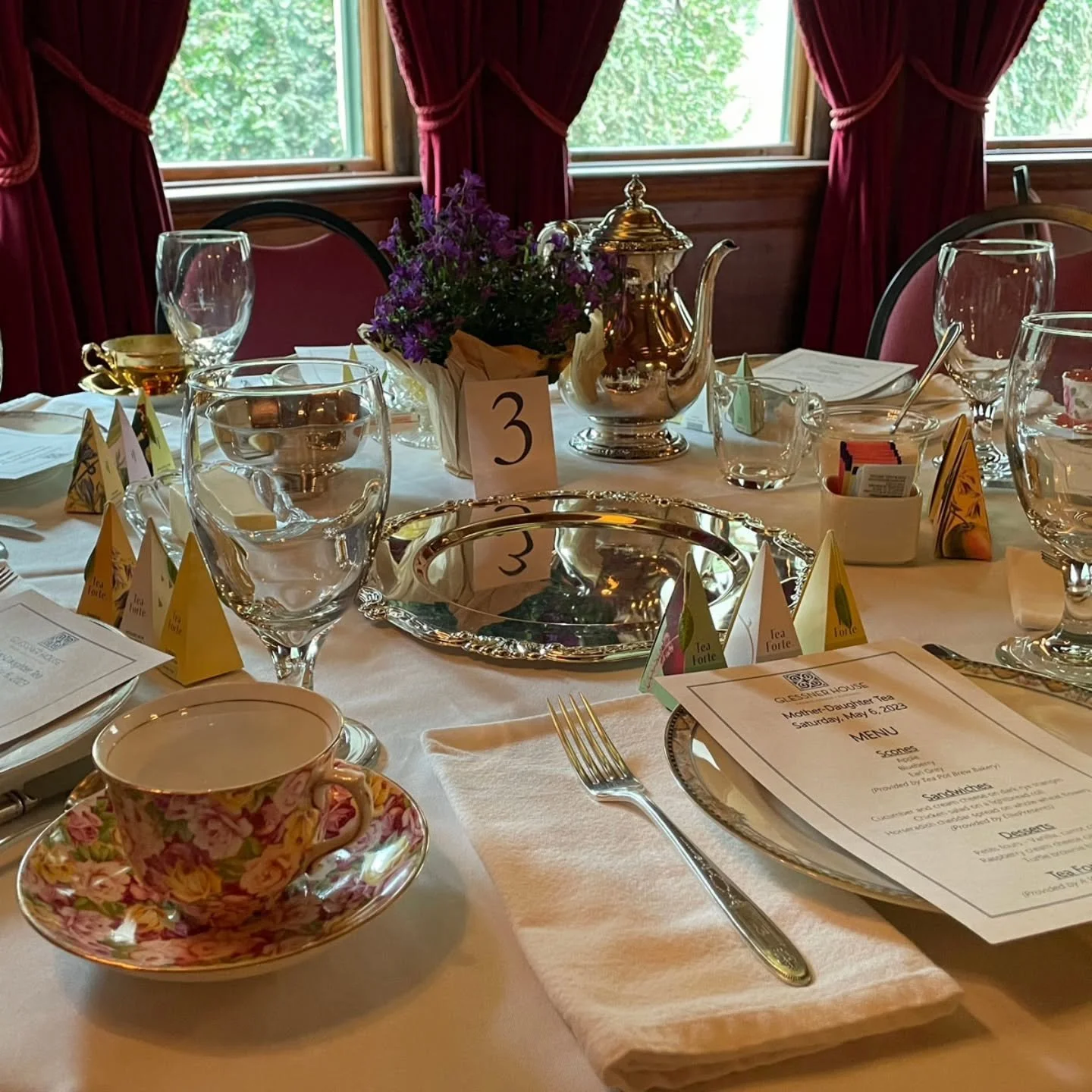 Tickets are selling quickly for our 14th annual Mother-Daughter Tea on Saturday, May 2. 

Join us in the beautiful parlor and dining room of the house for delicious teas, scones, sandwiches, and desserts. Two seatings are offered at 11:30am and 2:30p