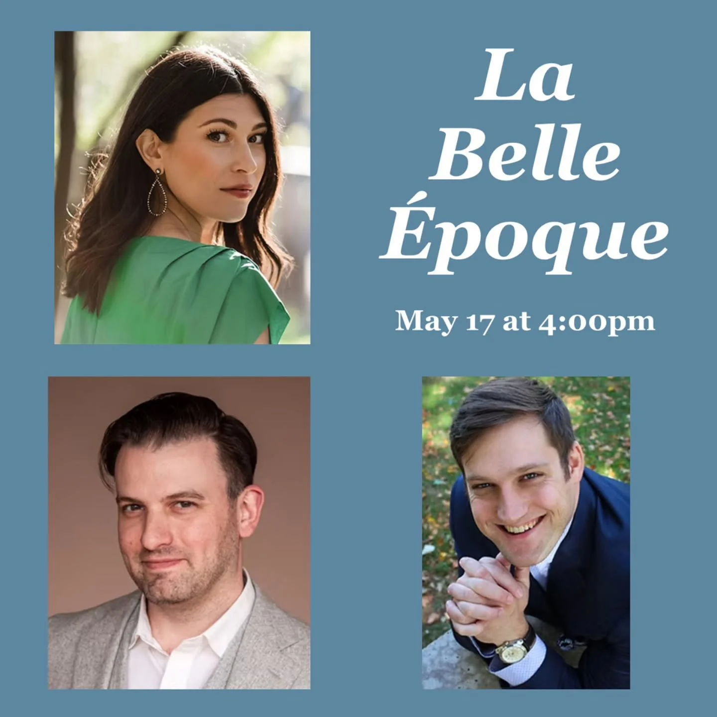 Join us on Sunday May 17 at 4:00pm for &ldquo;La Belle &Eacute;poque&rdquo; the third and final concert in our spring 2026 salon concert series. 

Inspired by the elegance of the Belle &Eacute;poque, this recital brings to life the refined world of F
