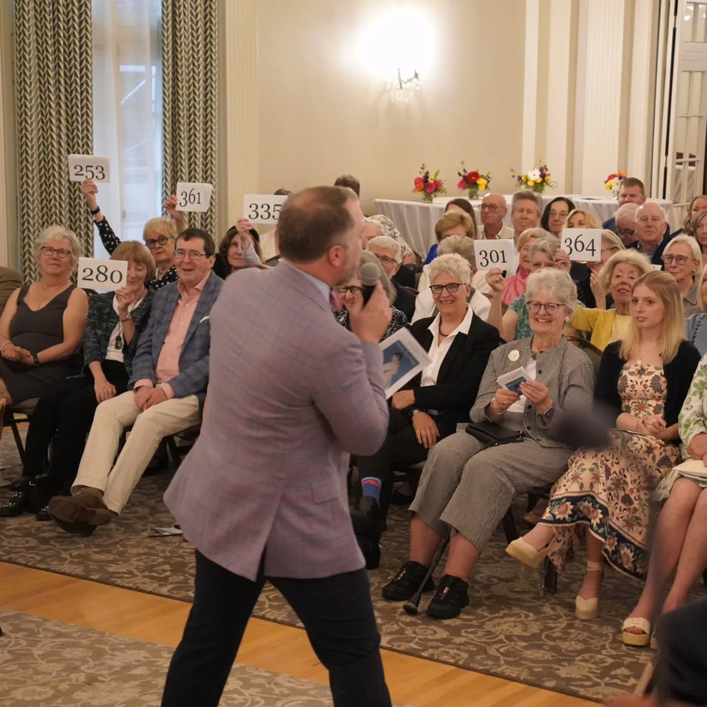 We are very pleased to report that the paddle raise at our June 7 gala successfully raised the remaining funds needed to construct our accessible ramp into the Visitors Center.

John Walcher of Toomey &amp; Co. Auctioneers, shown here, created excite