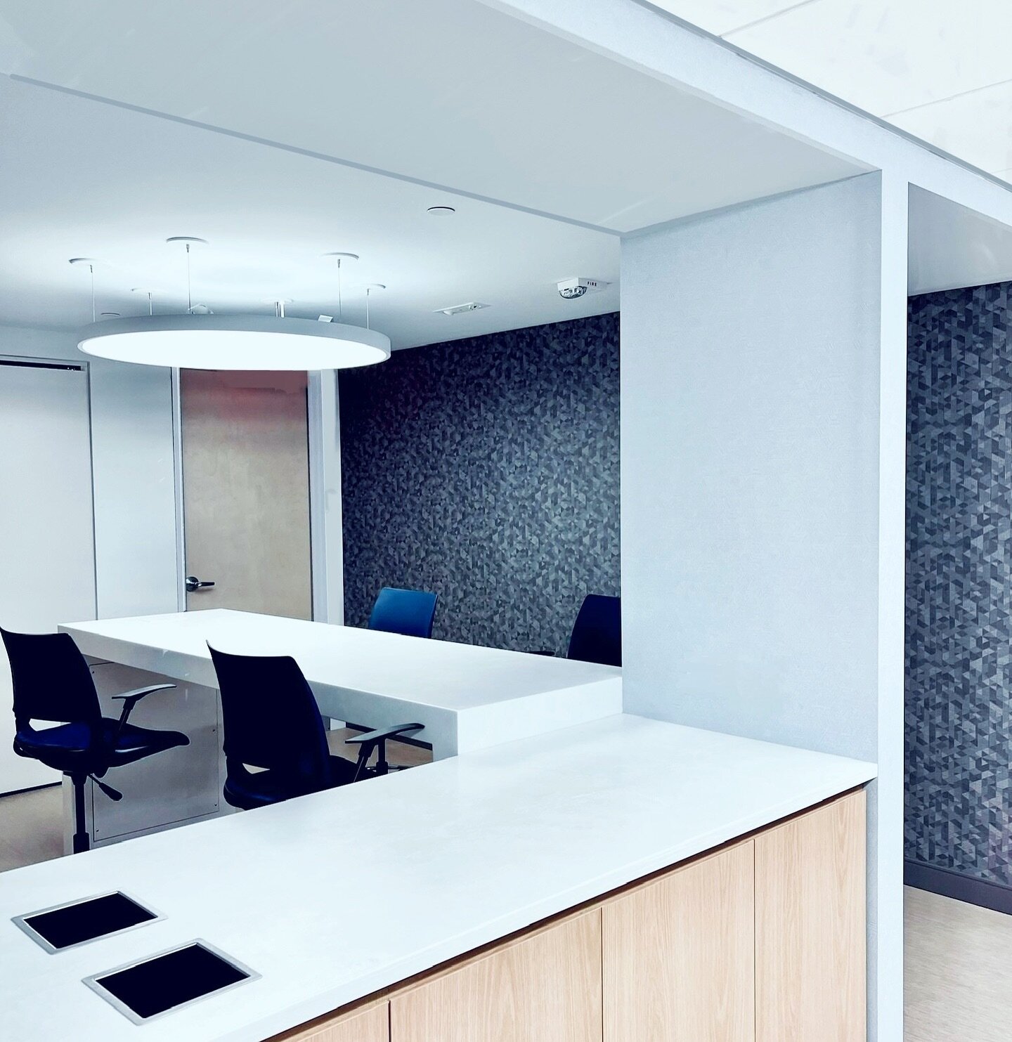 W O R K S P A C E.
Aka getS&amp;!tDone space. Instead of an open plan with private meeting rooms, we structured these this team (SL, strategic planning division) as private offices throughout, adding features to the corridor for collaboration, printi