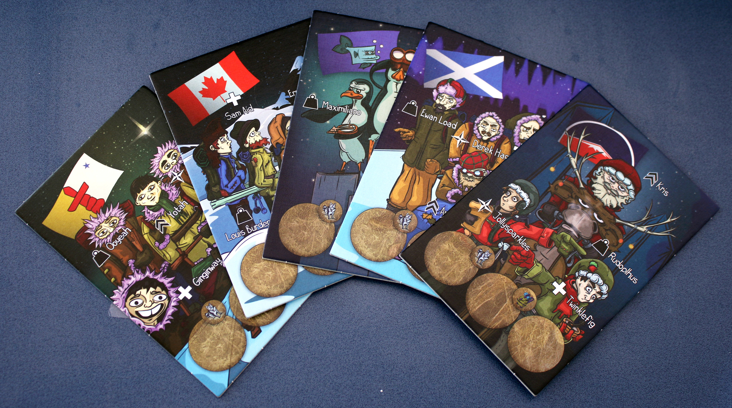 Shown: You can pick your team of explorers, including Santa, the man himself (though he just goes by Kris nowadays). The cards also feature some delightful art.