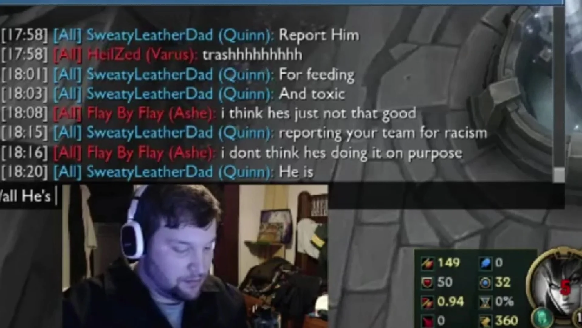 Man Goes Full Child In Round Of LEAGUE OF LEGENDS