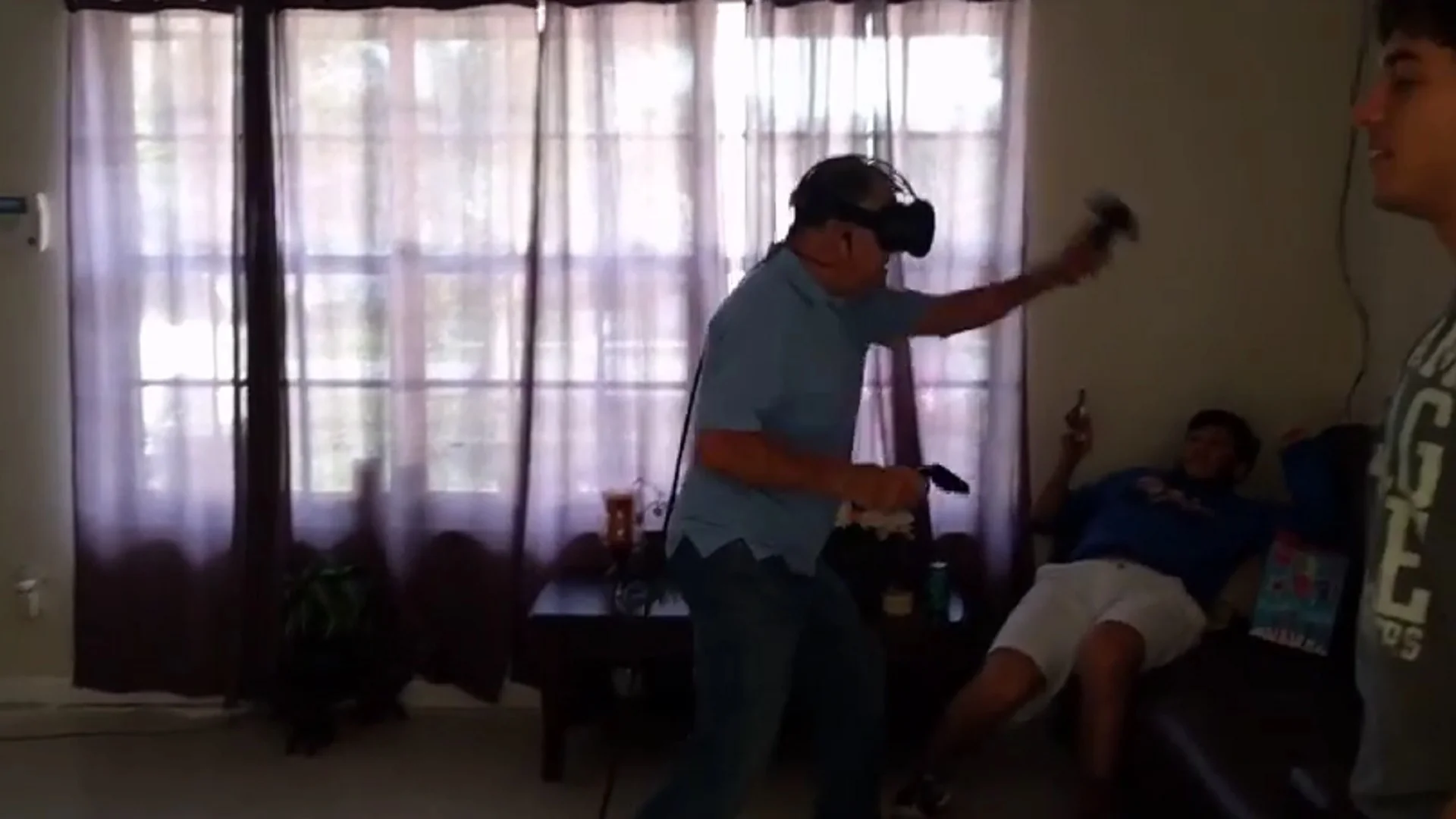 Old Man Goes On Ass Kicking Spree In VR