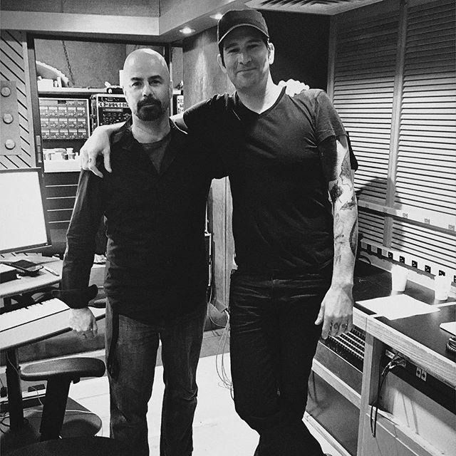 Michael Bross with engineer Jesse Nichols