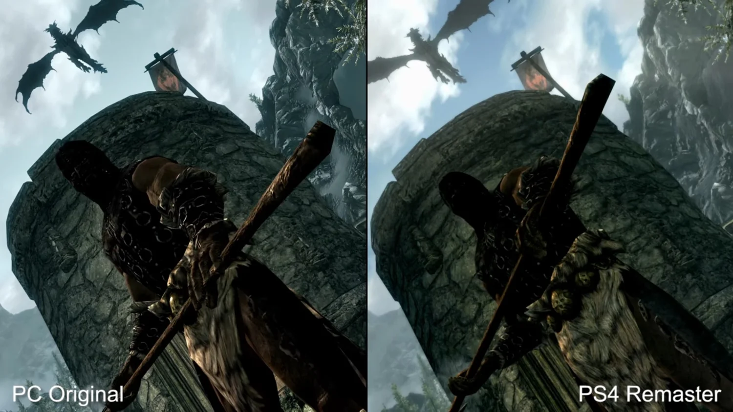 kemikalier suffix følgeslutning See How SKYRIM REMASTER Looks On PS4 Vs. Original SKYRIM On PC — GameTyrant