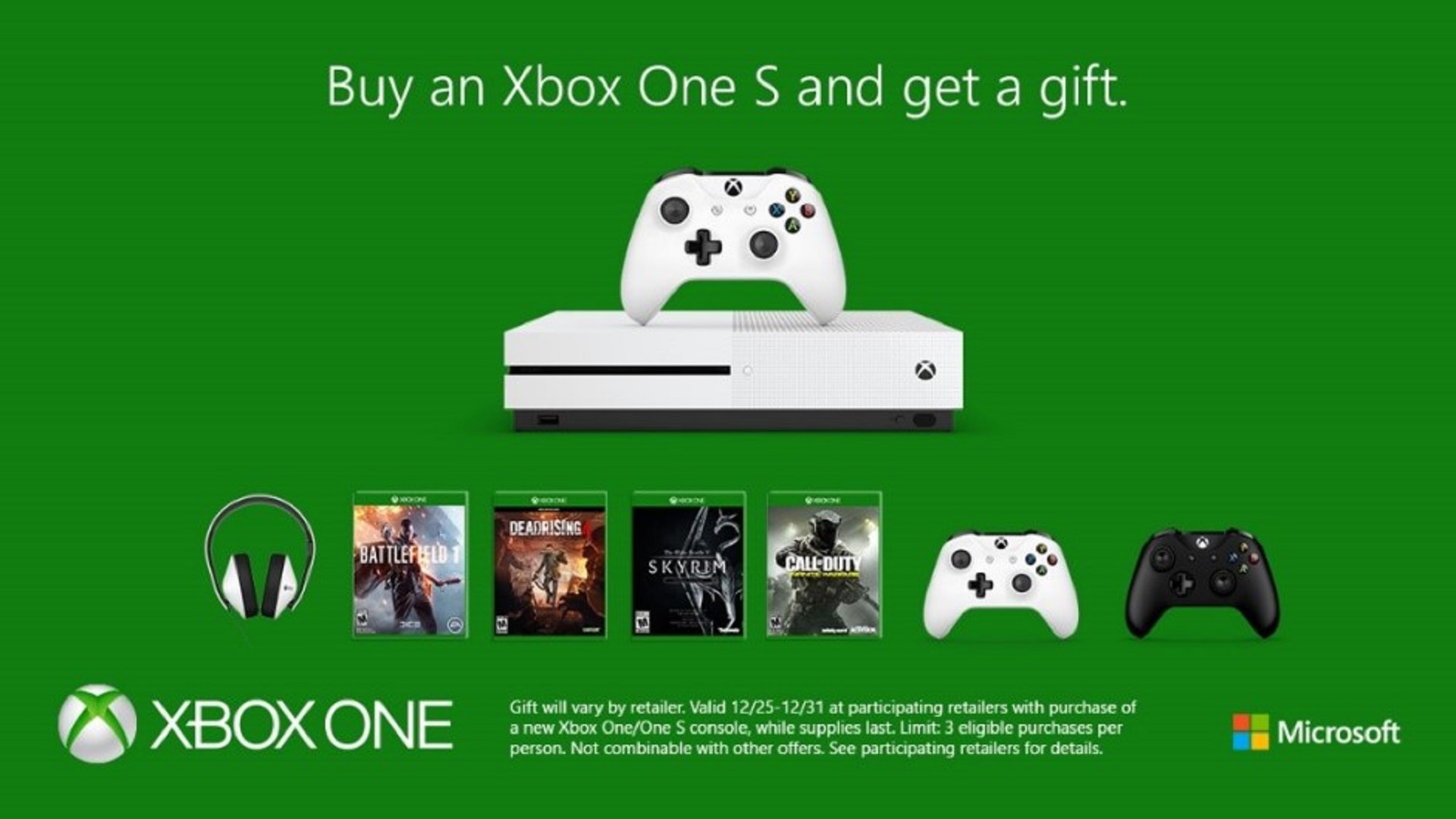 Deal: Microsoft Offering Free Items To Those Who Purchase Xbox One S