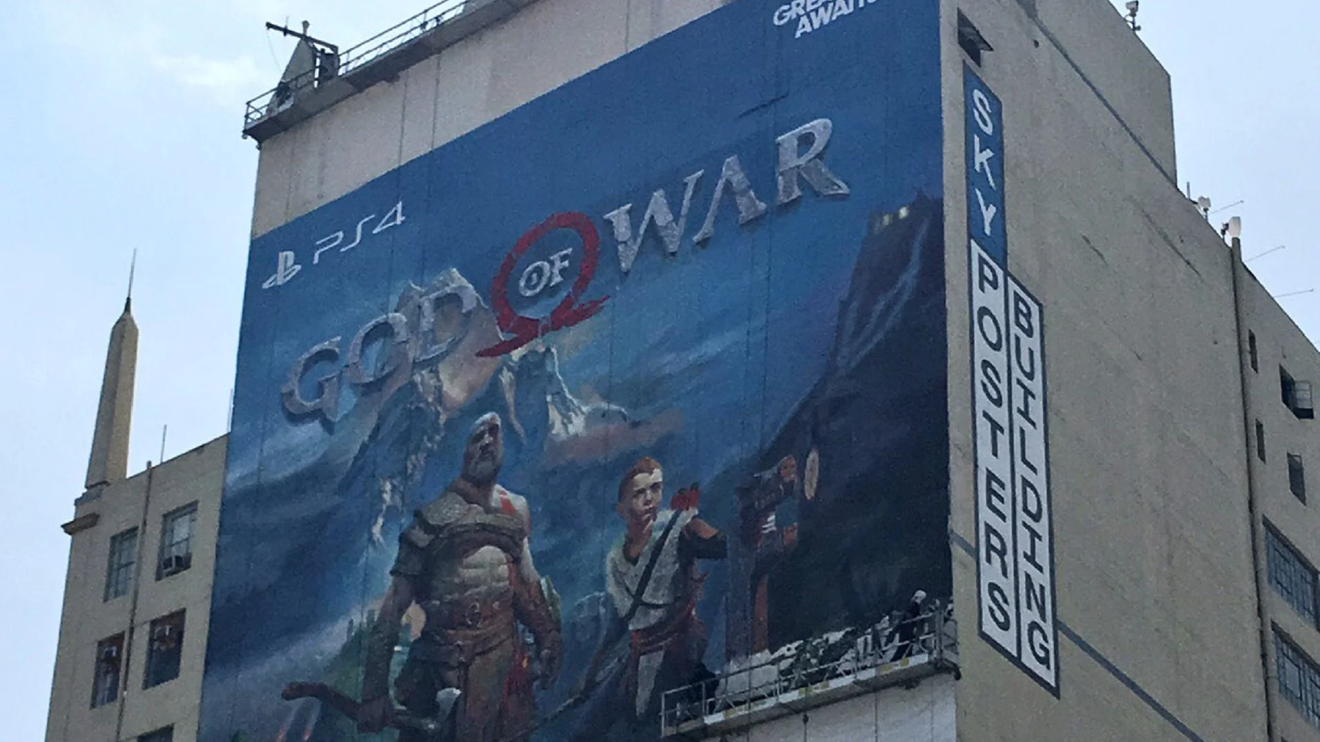 There's A Big Ass GOD OF WAR Poster In Downtown LA