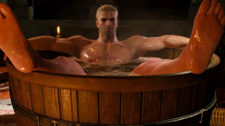 Check Out This Hilarious Geralt In A Bathtub Statue
