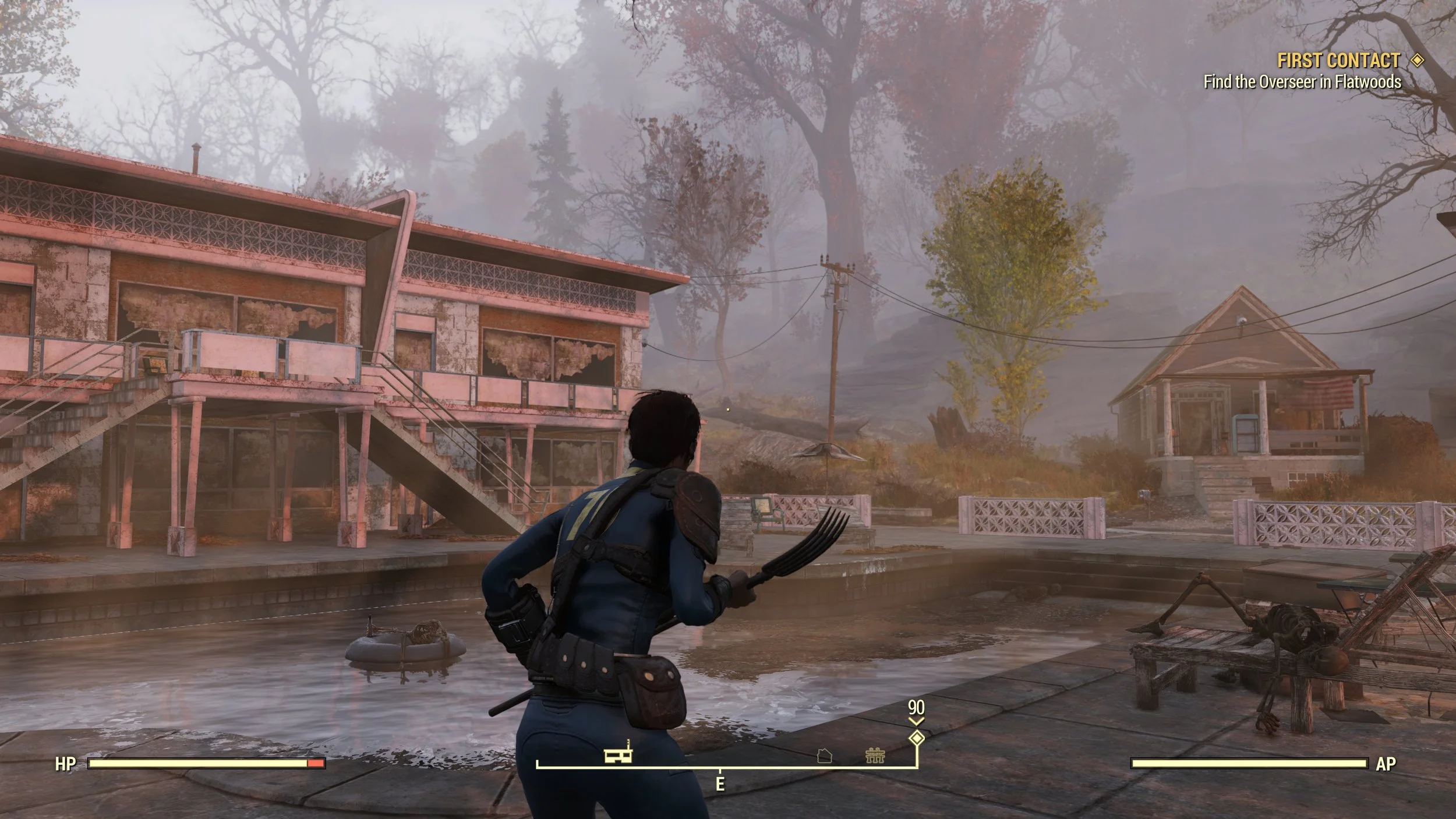 A couple hours in and I’m hacking through enemies with a pitchfork. #Winning