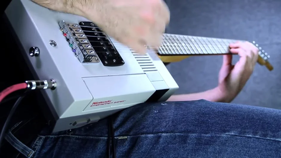 Rob Scallon Plays SUPER MARIO BROS Theme on NES Modded into a Guitar