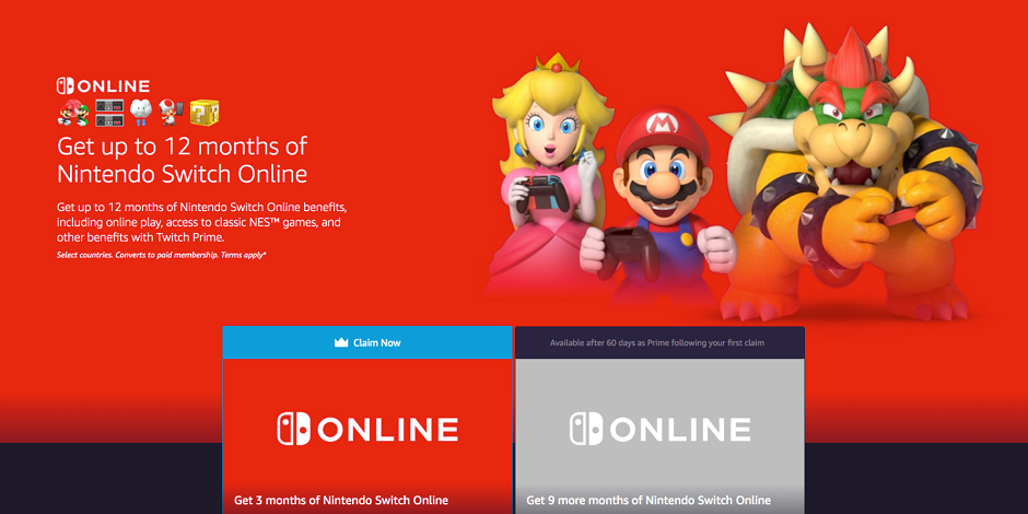 amazon twitch prime nintendo switch online