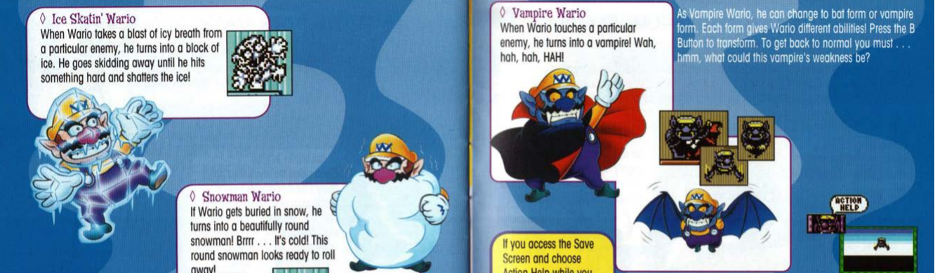 Some of Wario’s Reactions in Wario Land 3