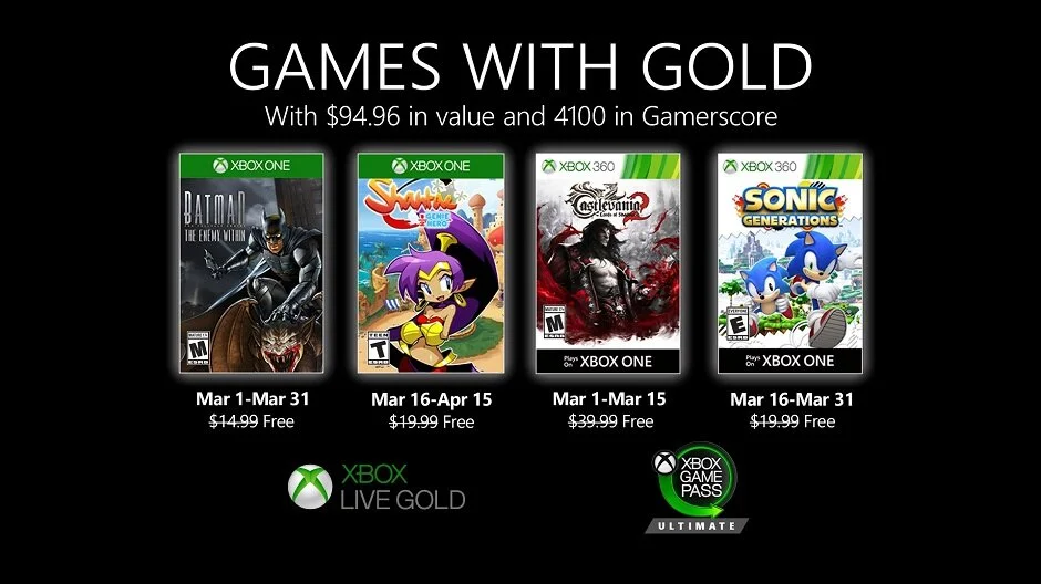 Games With Gold For March 2020 Revealed!