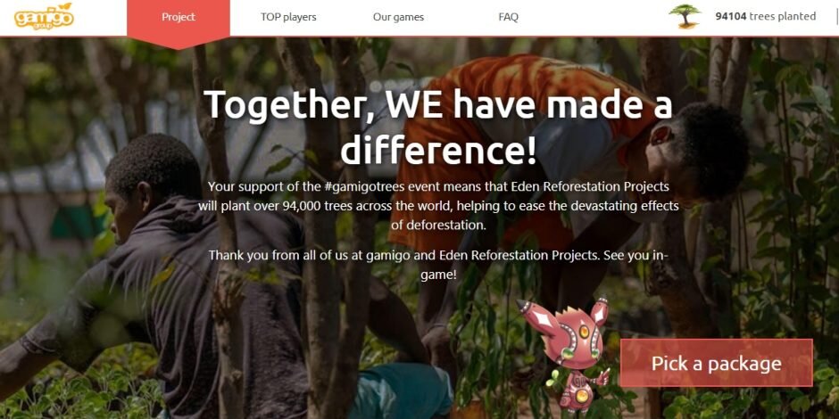 Leading Mobile Publishing Team GAMIGO Celebrates Planting Over 111,000 Trees