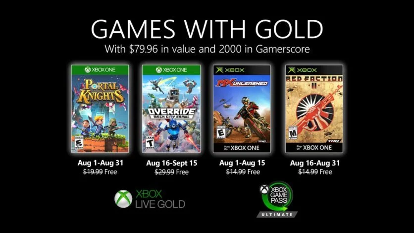 August 2020 Games With Gold Line-Up Announced!