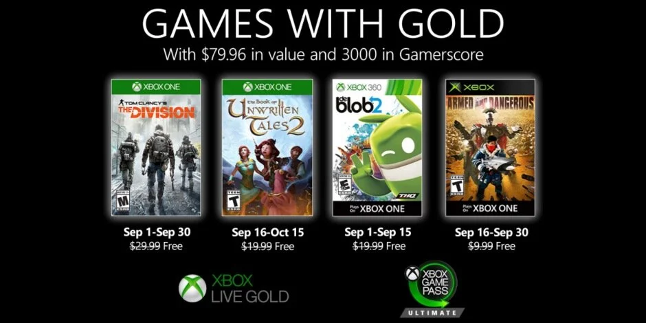 Xbox Announces September's Games With Gold Line-Up