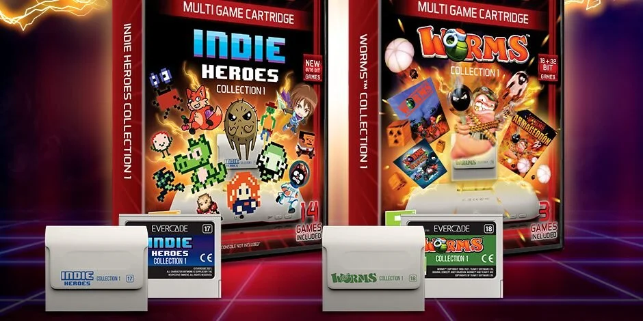 New Evercade Cartridge Releases: INDIE HEROES COLLECTION 1 And WORMS COLLECTION 1