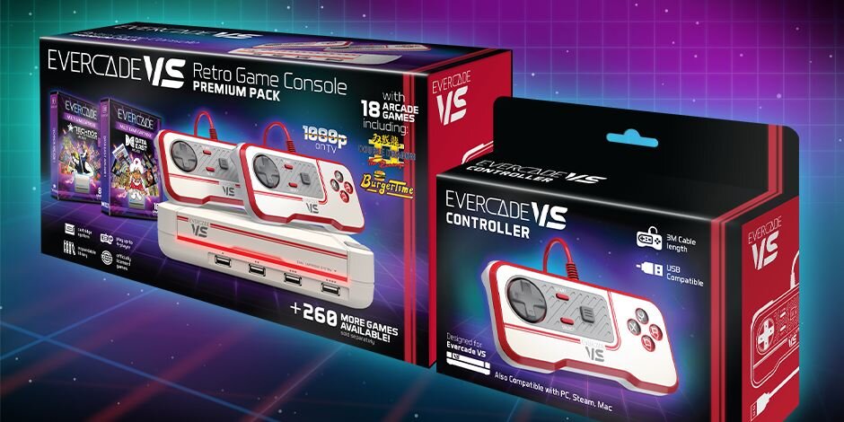 Retro Console EVERCADE VS Reveals Packaging And Pack Options