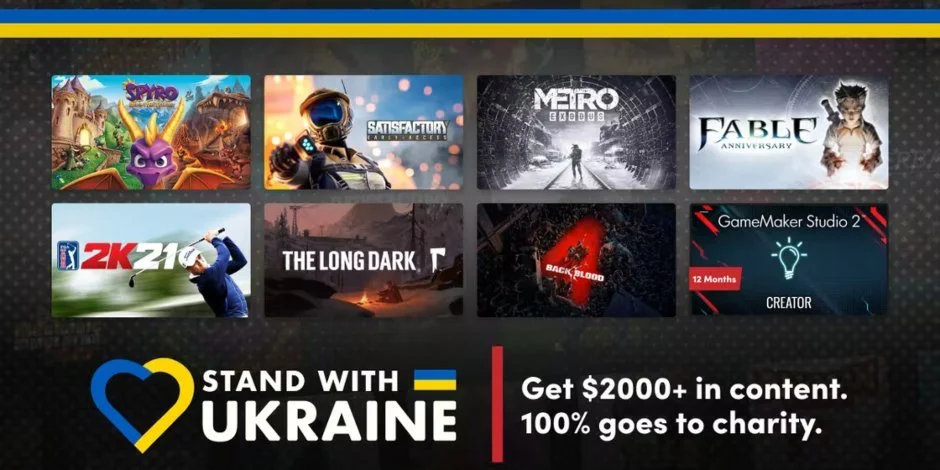 HumbleBundle Offers Massive Stand With Ukraine Charity Bundle