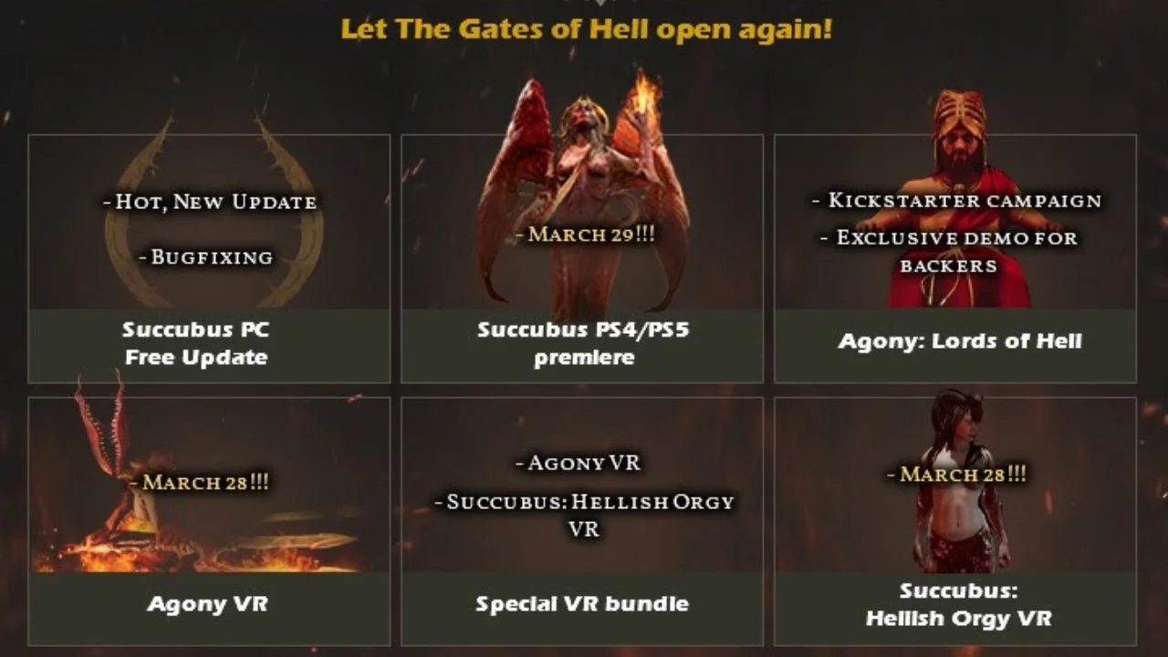 Madmind Studio Bring Both AGONY And SUCCUBUS To Virtual Reality This Month