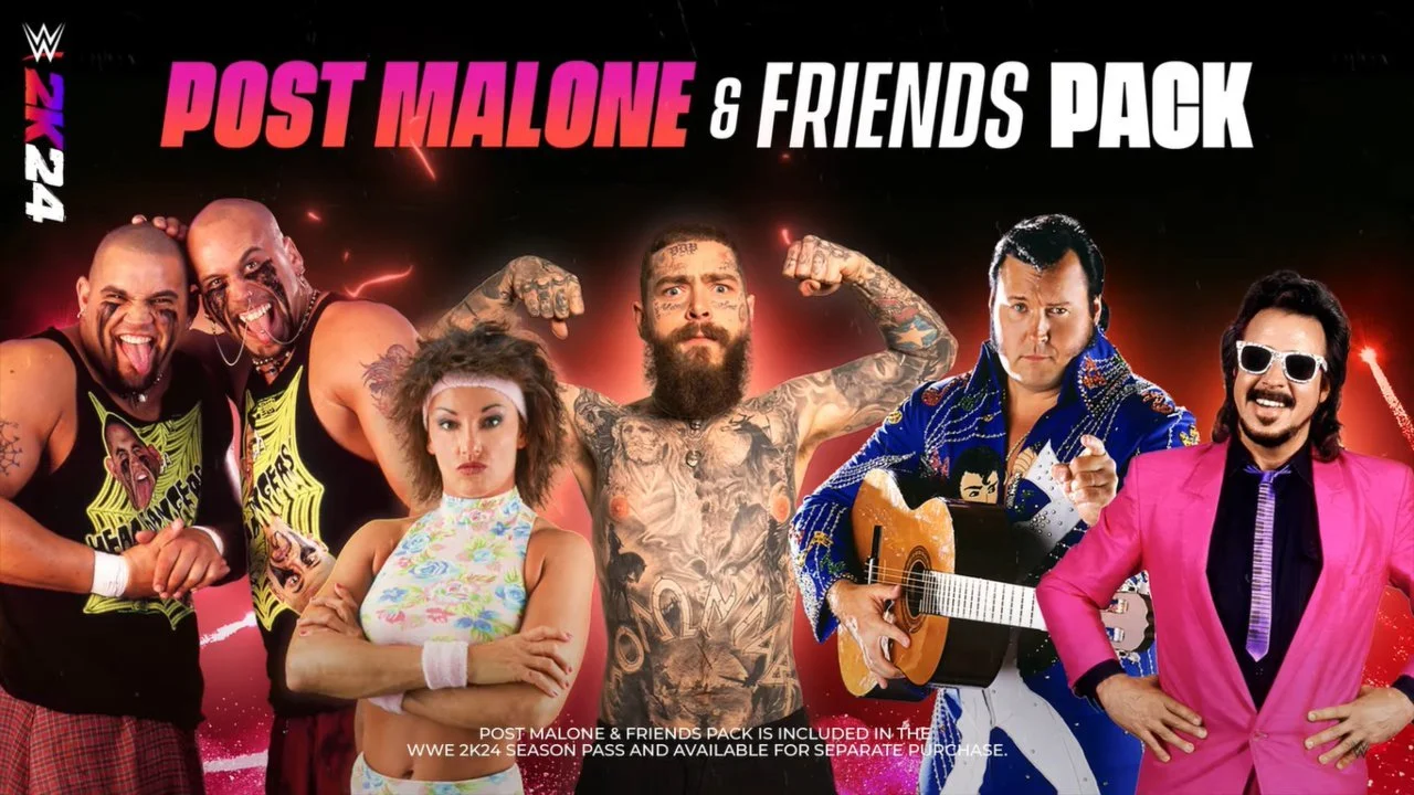 Crush The Competition In WWE 2K24 With The Post Malone &amp; Friends Pack!