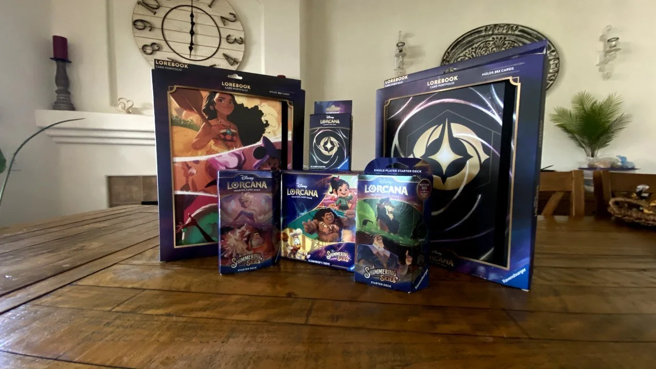 Something Cool: DISNEY LORCANA SHIMMERING SKIES Showcase - Illumineer's Trove, Starter Decks, Portfolios, And Card Sleeves