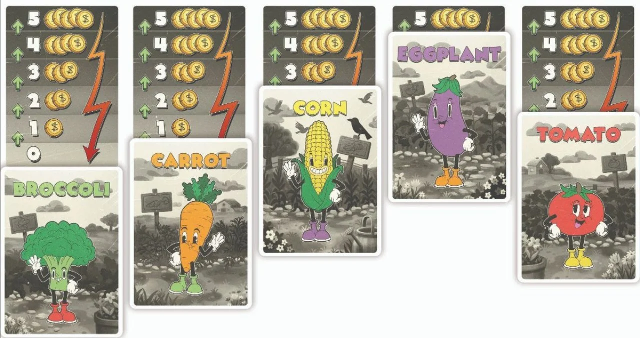 Arcane Wonders Debuts VEGETABLE STOCK – A Fresh, Fast-Paced Card Game For The Whole Family!