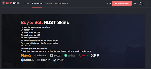 Best sites to buy Rust skins in 2026
