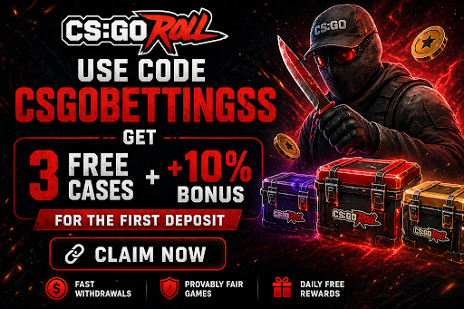 CSGORoll Promo Code “CSGOBETTINGSS” – Get 3 Free Cases + 10% Deposit Bonus