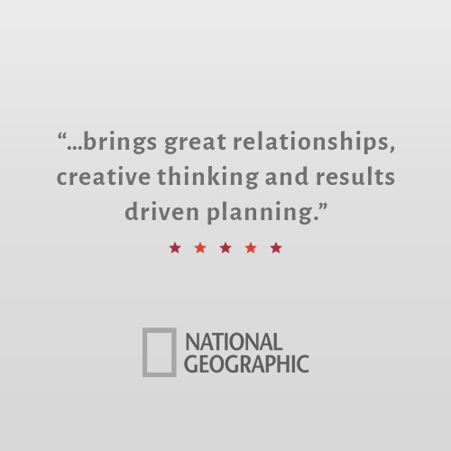 "Bullseye works media and event publicity for high-profile projects such as the launch of our scripted film "Killing Kennedy" and our signature series "Brain Games." They bring great relationships, creative thinking and results driven planning to the table.” Chad Sandhas Director of Talent and Media Relations, Nat Geo Channel